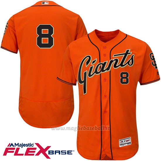 Maglia Baseball Uomo San Francisco Giants Hunter Pence 8 Arancione Flex Base Autentico Collezione Giocatore